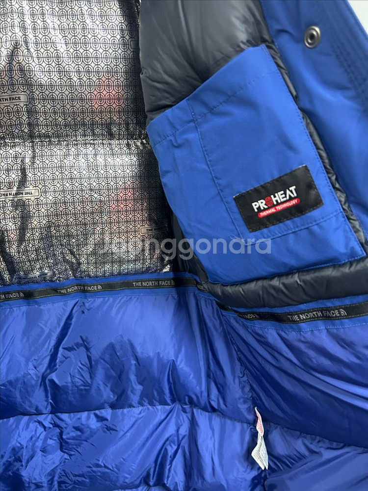 노스페이스 여성 덕다운 롱패딩 90 파란색--5