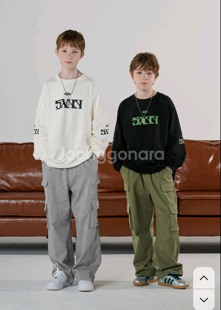 히로 glgk 카고 스웨트 팬츠 그레이150--2