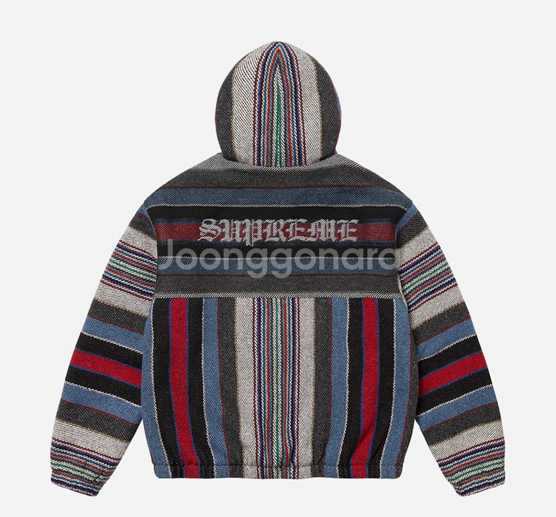 25년 슈프림 우븐 스트라이프 후드 자켓 XL (새제품--0