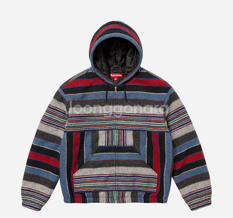 25년 슈프림 우븐 스트라이프 후드 자켓 XL (새제품--1