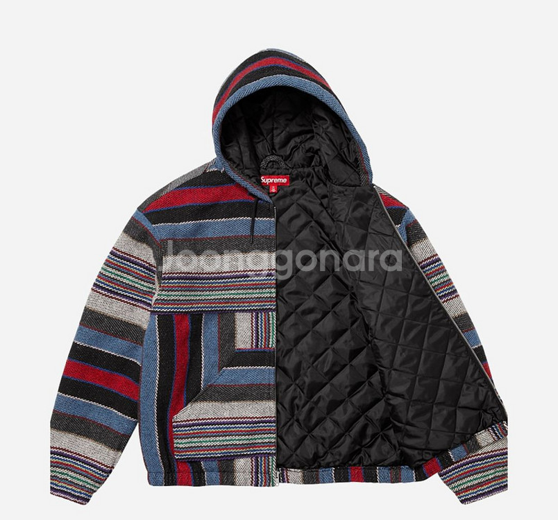 25년 슈프림 우븐 스트라이프 후드 자켓 XL (새제품--2