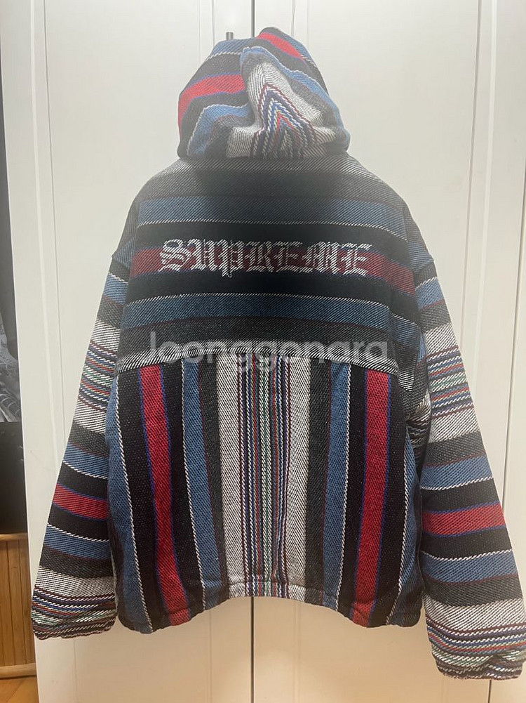 25년 슈프림 우븐 스트라이프 후드 자켓 XL (새제품--3
