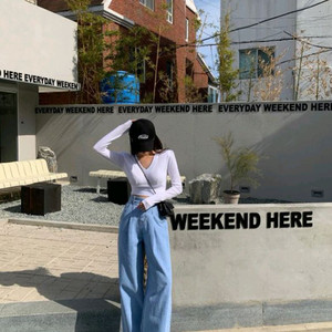 레브시티 핀턱 와이드 데님 팬츠 청바지