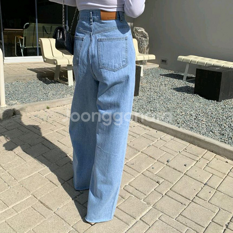 레브시티 핀턱 와이드 데님 팬츠 청바지--1