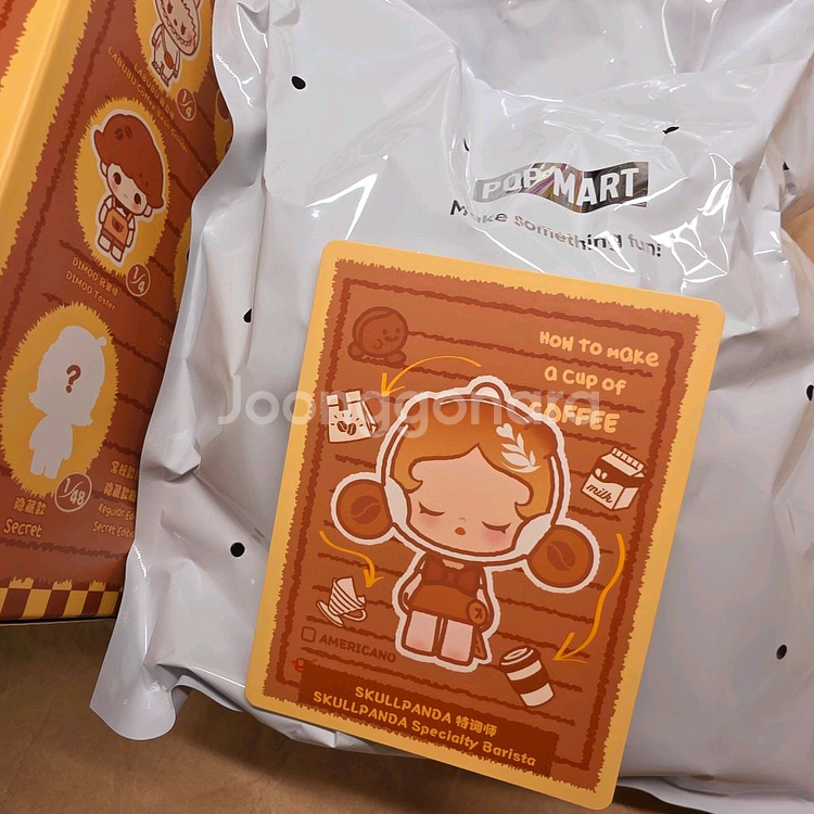 정품) 팝마트 팝빈 커피공장 커피팩토리 인형 스컬판다--1