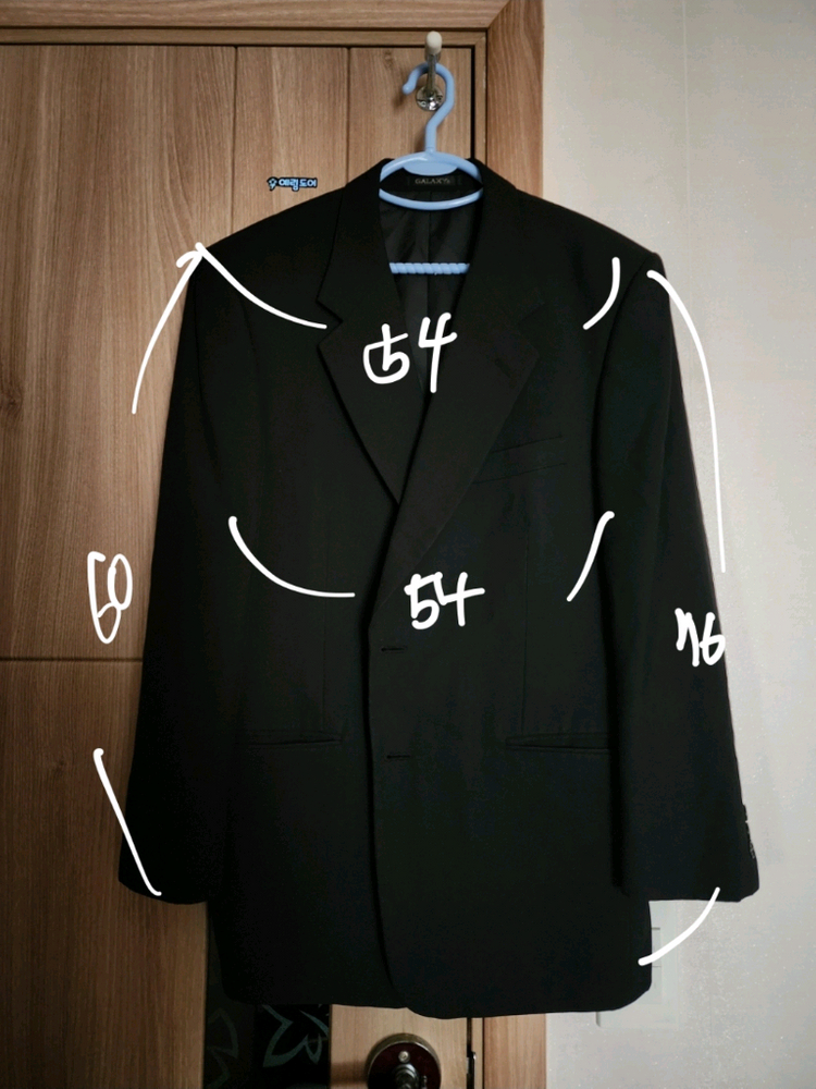 갤럭시 남성 블랙 양복 정장 자켓 이미지