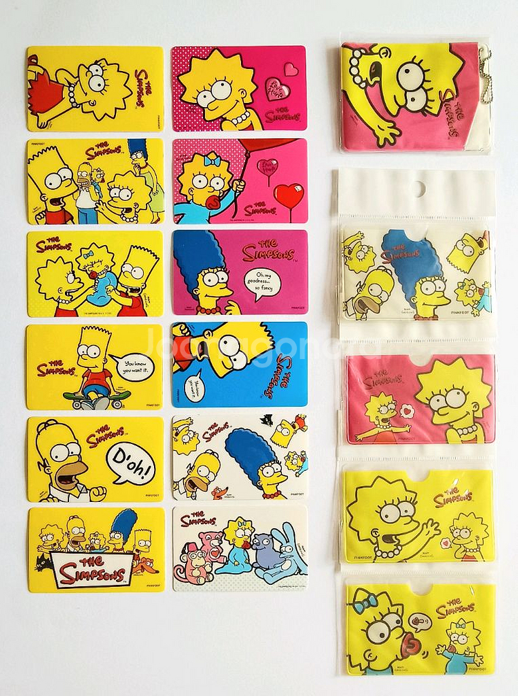 심슨 카드 리폼 스티커 12종+카드포켓 5종 일괄--0