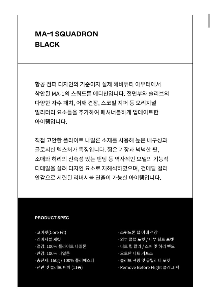 알파인더스트리 [ 한정판 ] MA-1 블랙 XL--8