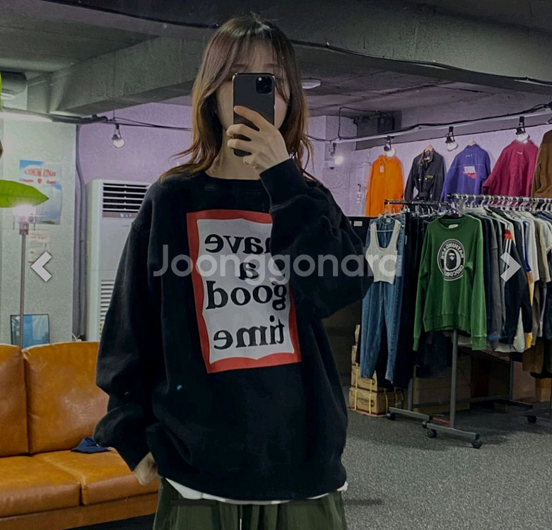 헤브 어 굿 타임 맨투맨 M 사이즈 100권장--0