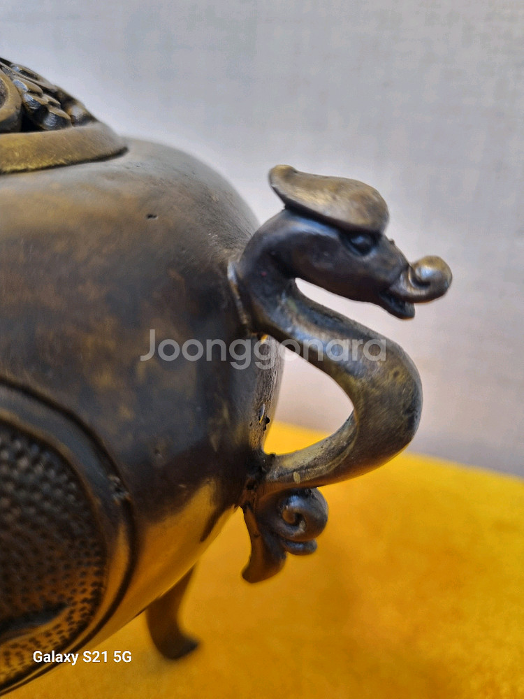 [ 중국 향로 ] 해태 송학문 쌍용이수 향로--3