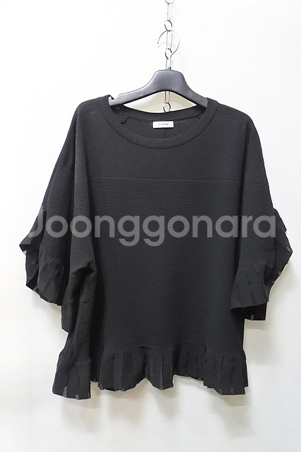 시스템 러플 니트 티셔츠 F--0