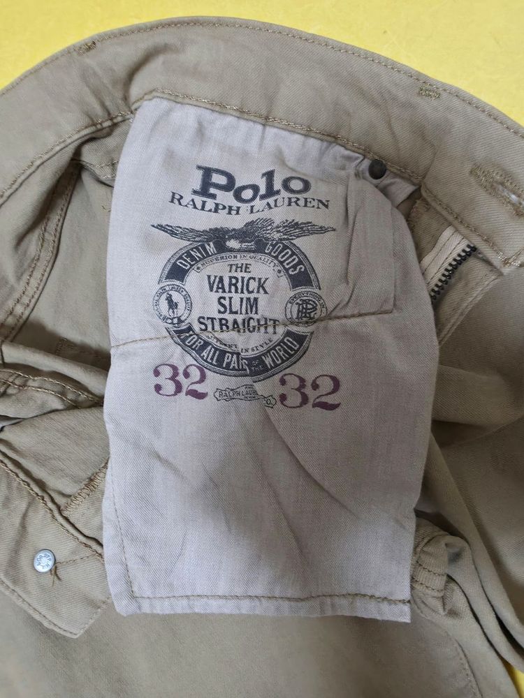 폴로 바릭 스트레이트 데님 팬츠(카키)--4