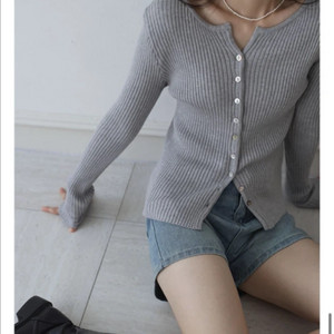 커먼유니크 골지가디건 그레이 새상품