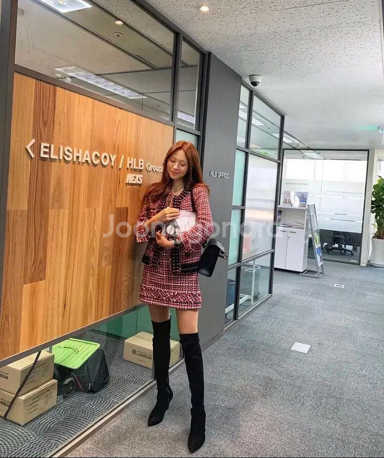 보브 vov 코코 체크 트위드 자켓 치마 세트--0