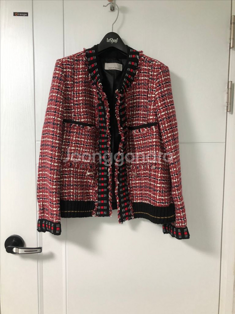 보브 vov 코코 체크 트위드 자켓 치마 세트--5