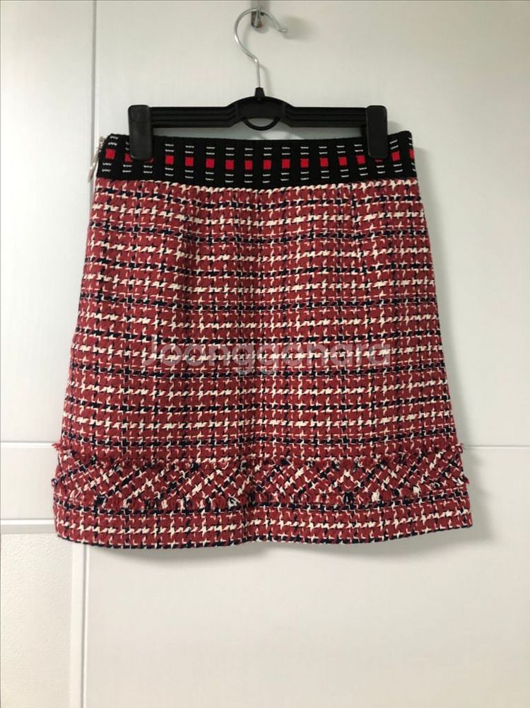 보브 vov 코코 체크 트위드 자켓 치마 세트--6