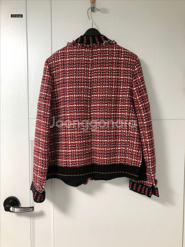 보브 vov 코코 체크 트위드 자켓 치마 세트--7