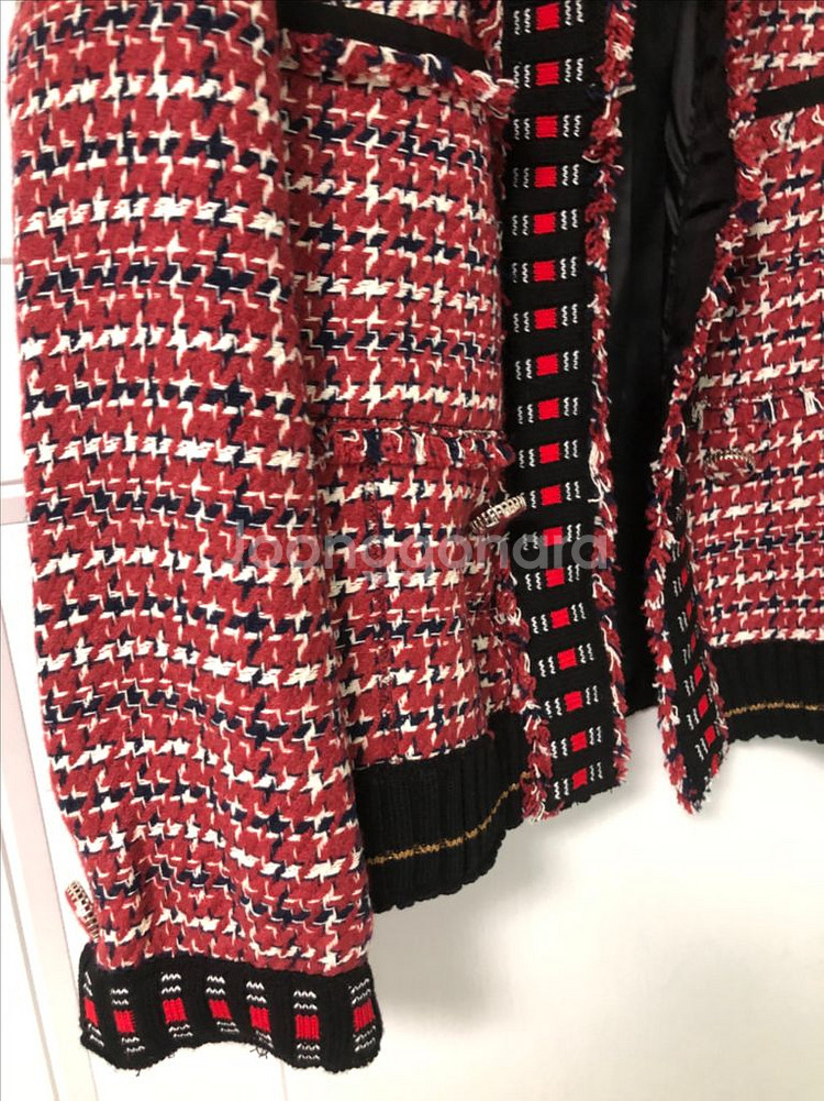 보브 vov 코코 체크 트위드 자켓 치마 세트--10