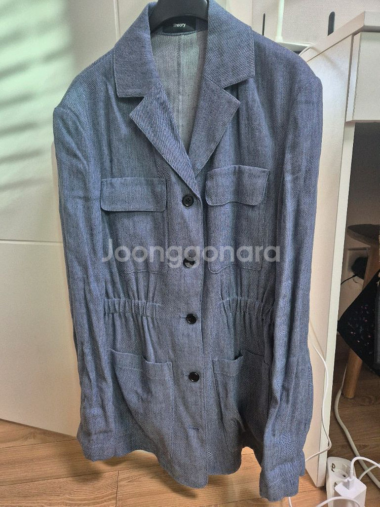 정품 띠어리 린넨 자켓--0