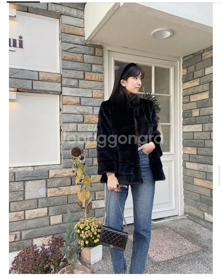 로로퍼자켓 에코퍼 페이크퍼 블랙--2