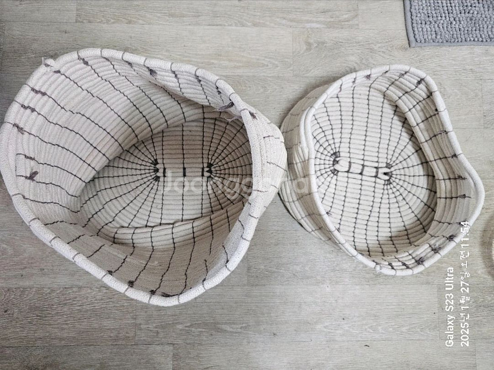 패브릭바구니 2개 일괄--1