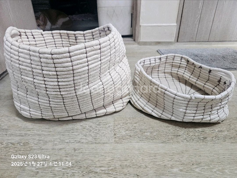 패브릭바구니 2개 일괄--2