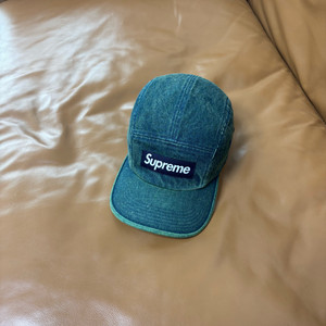 슈프림 23ss 오버다이드 데님 그린 캠프캡 모자