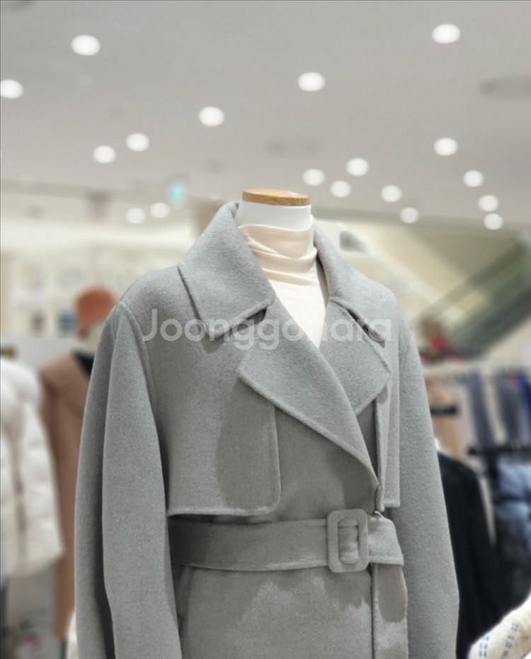 온앤온 멜란지카키 벨티드 코트--2