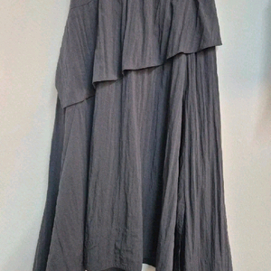 SJSJ 챠콜 캉캉 롱 스커트