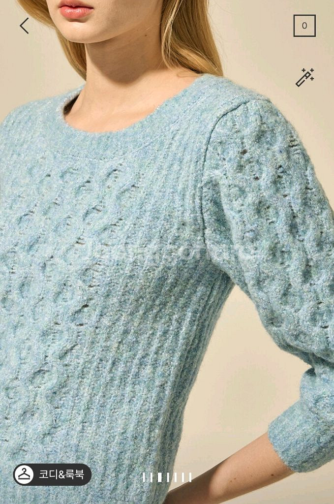 랑방 알파카 블렌드 글리터링 탑 타임 마인 더캐시미어--2