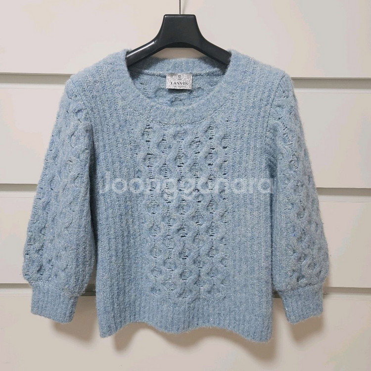 랑방 알파카 블렌드 글리터링 탑 타임 마인 더캐시미어--5