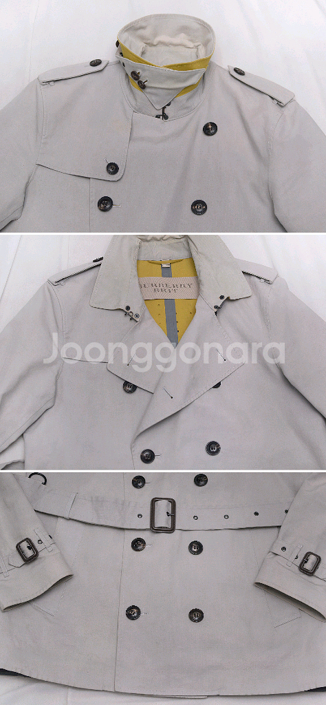 버버리 뉴켄징턴 숏트렌치코트 레인자켓 (M 100+)--3