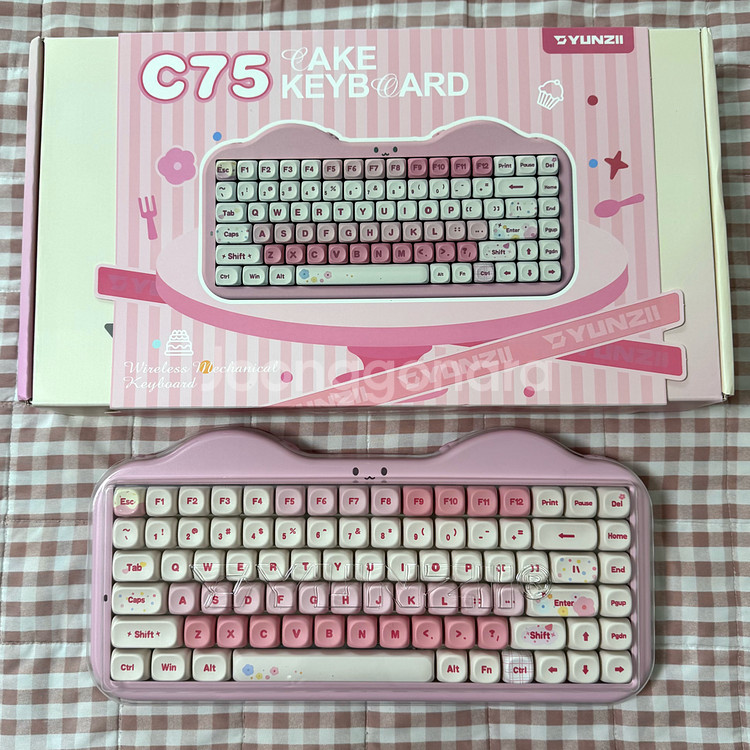 Yunzii C75 유무선 기계식 키보드 윤지 고양이--0