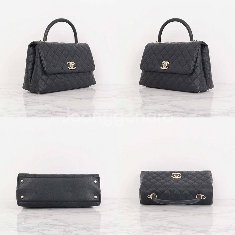 샤넬 코코핸들 미디움 캐비어 플랩백 블랙 A92991--3