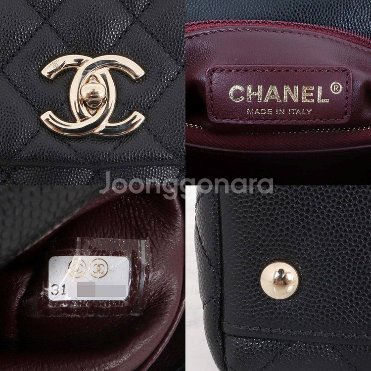 샤넬 코코핸들 미디움 캐비어 플랩백 블랙 A92991--4