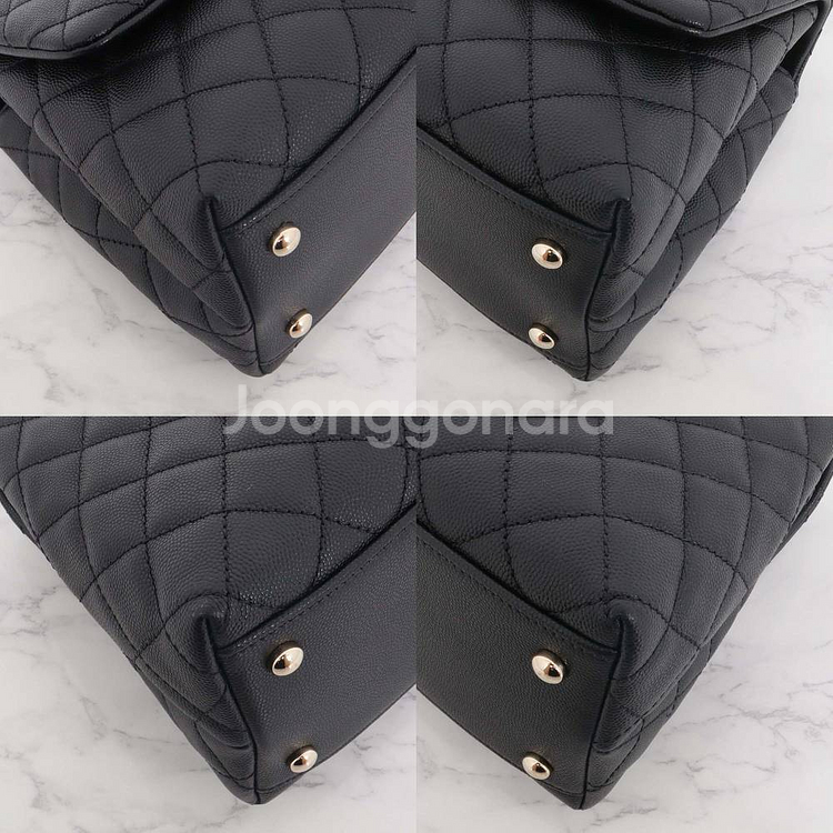 샤넬 코코핸들 미디움 캐비어 플랩백 블랙 A92991--5