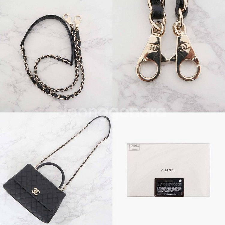 샤넬 코코핸들 미디움 캐비어 플랩백 블랙 A92991--7