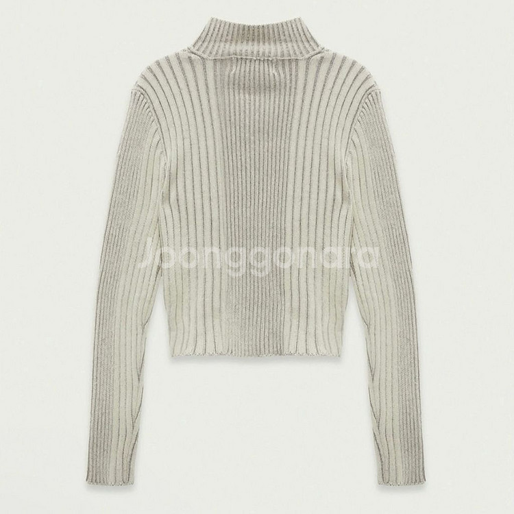 마뗑킴 스냅 카라 니트 가디건 올리브--1