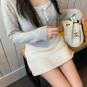 베르니 마켓 스프링 알파카 가디건 그레이