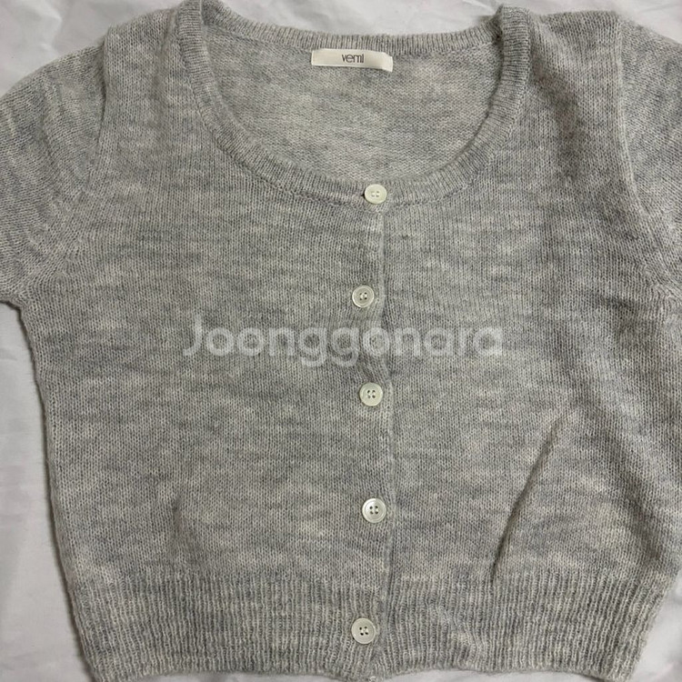 베르니 마켓 스프링 알파카 가디건 그레이--1