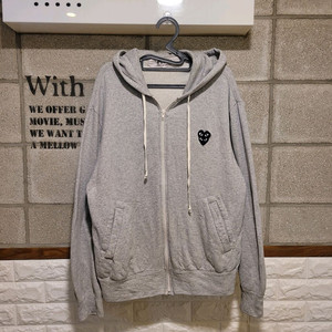 꼼데가르송 더블하트 후드집업 L