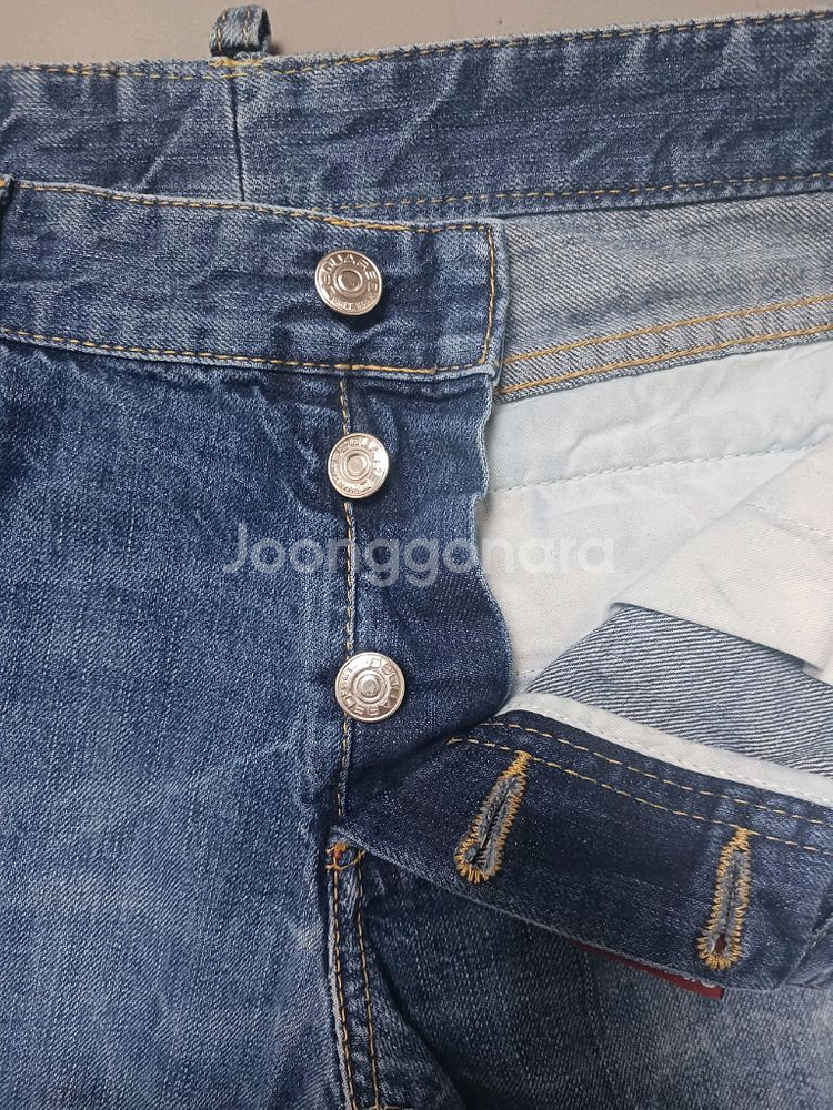 [36] 정품 디스퀘어드2 눈꽃페인트 슬림진 청바지--5