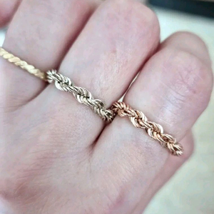 14k화이트 로프 반지 (12호)