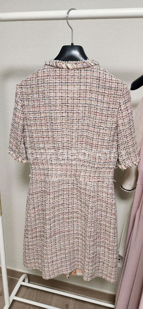 마인 핑크 트위드 원피스--1