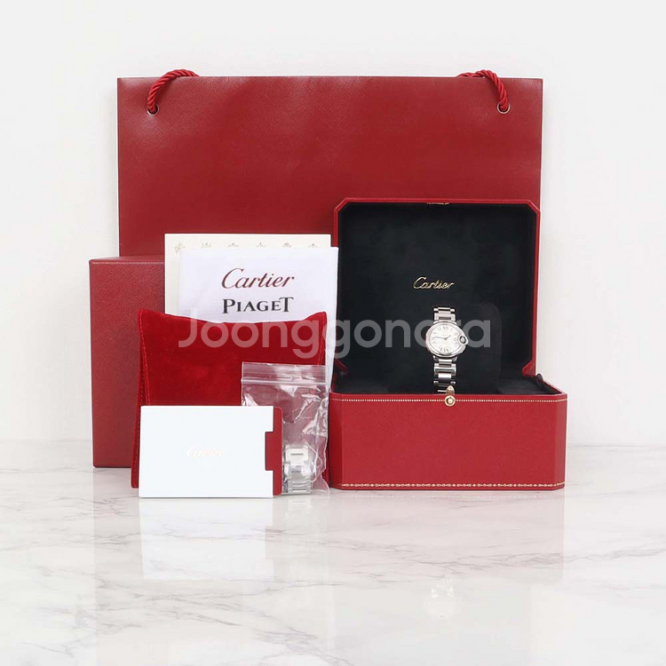 까르띠에 W69010Z4 발롱블루 28 쿼츠 여성용시계--0