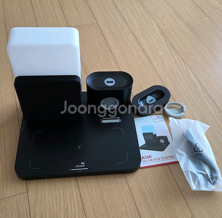 액센 A160 5in1 시계무드등 무선충전패드 새상품--6