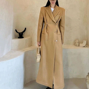 고걸 맥시 울 코트 (베이지)