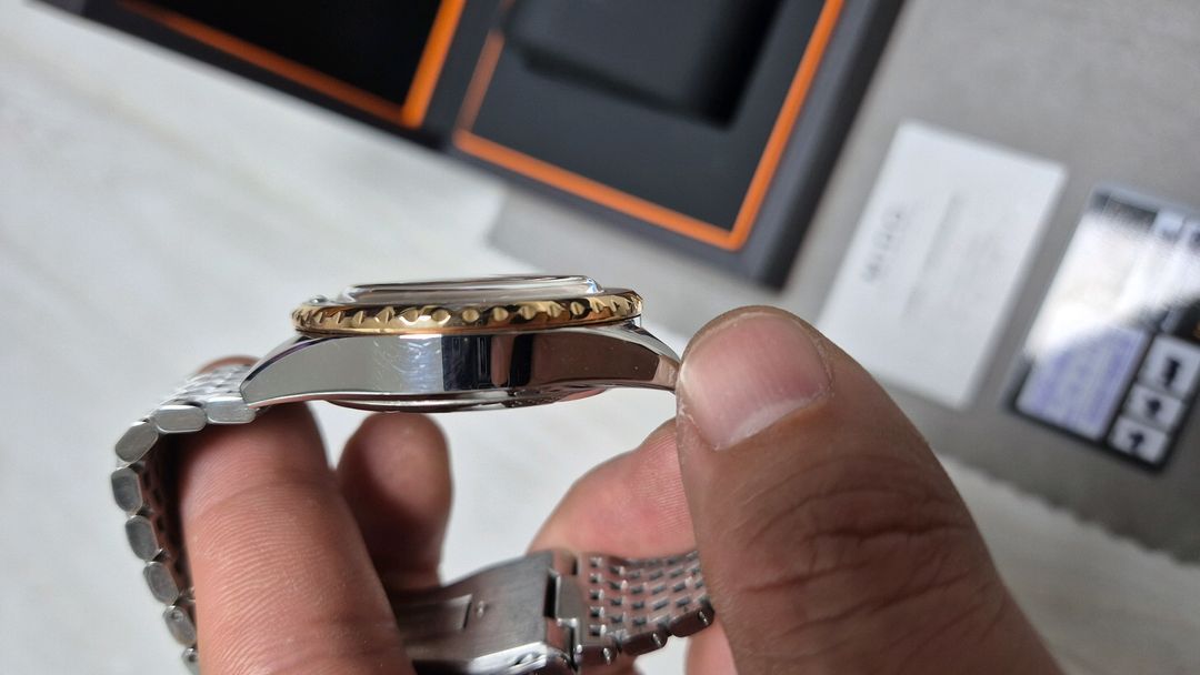 (네고가능)미도 오션스타 트리뷰트 로즈골드 콤비 다이버시계--5