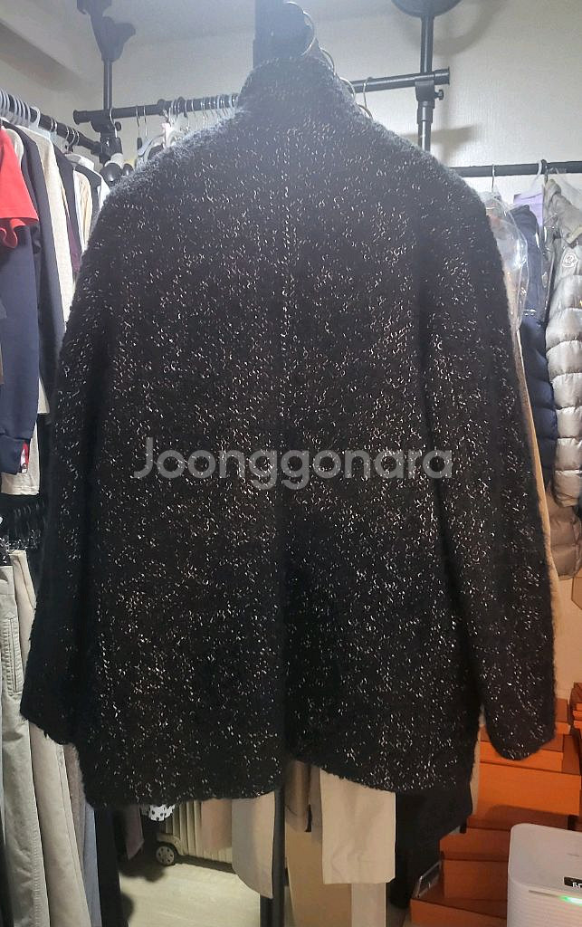 Iro 이로 블랙 트위드 코트 38--1