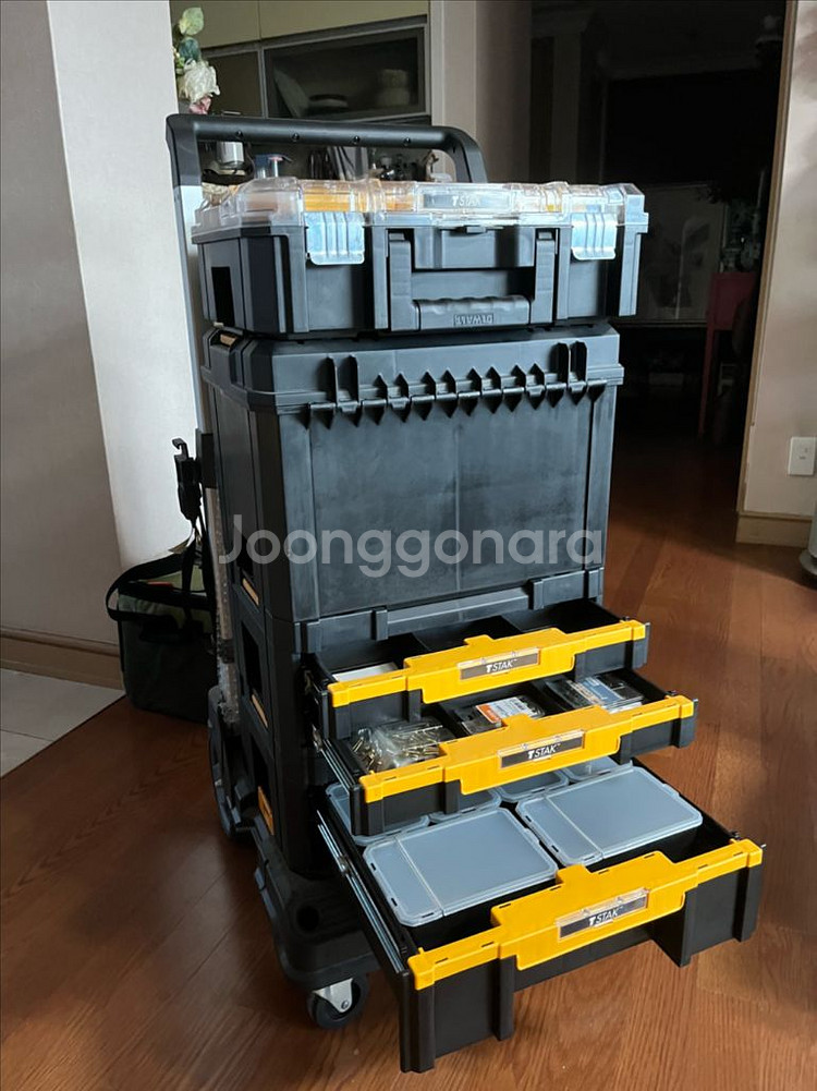 디월트 티스택 공구함, 툴박스, 끌차 세트--0